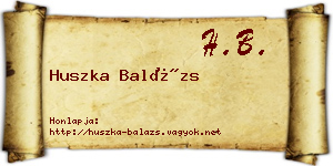 Huszka Balázs névjegykártya