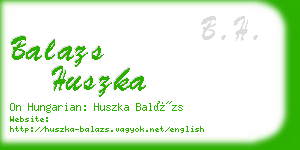 balazs huszka business card